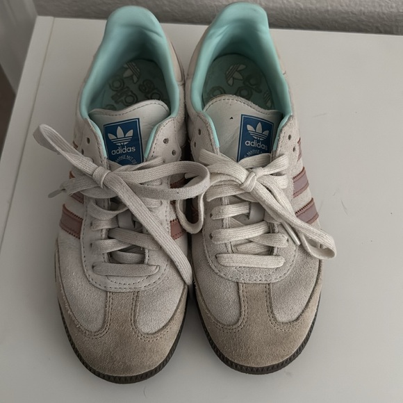 Adidas Sambas Grey and Pink with teal soles - Size 5.5 - Picture 2 of 5
